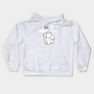 Cute White Shih Tzu Puppy, I Love My Shih Tzu Kids Hoodie